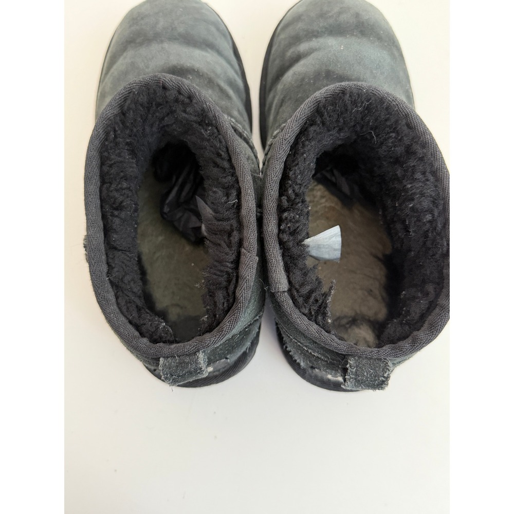 UGG Classic Ultra Mini Black Suede Ankle Boots 1116109 Girls Size 4 - Picture 5 of 8